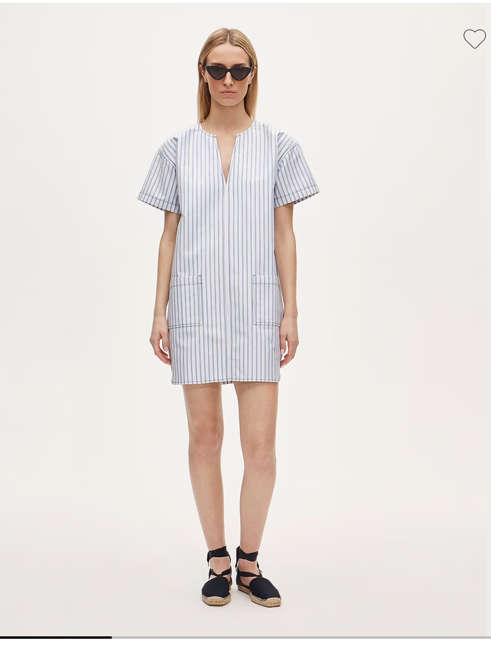 J. Crew White Dress with Light Blue Pinstripes NWT